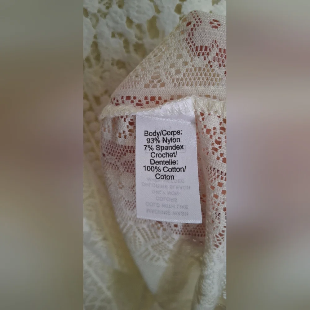 Mauroces Ivory Lace Sleeveless Top Sz L ANGELCORE Boho Western Hippie Formal